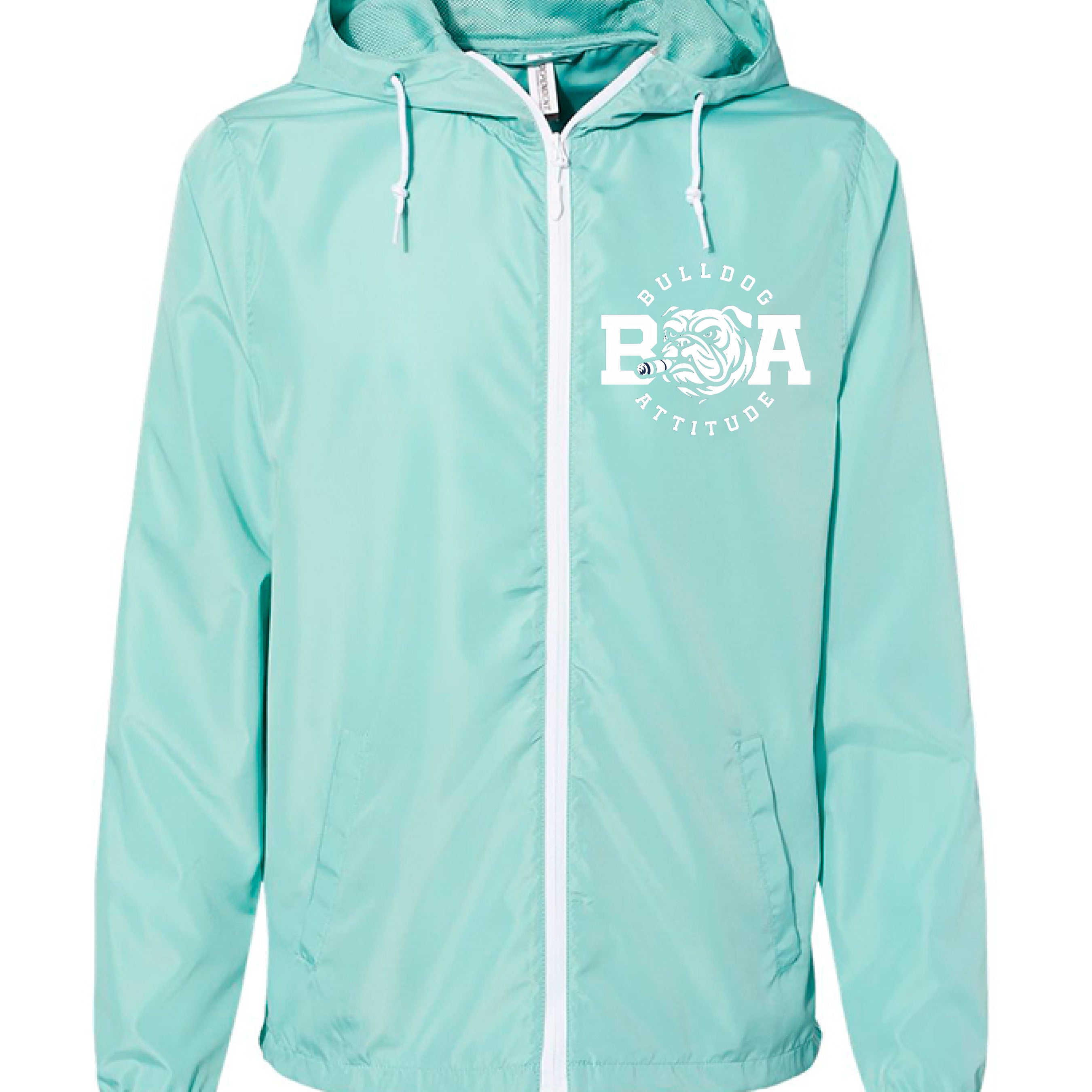 Aqua/ White Zipper - FRONT